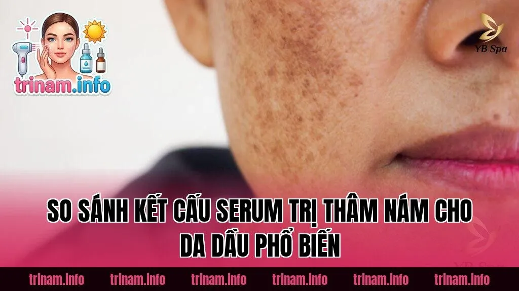 So sánh kết cấu serum trị thâm nám cho da dầu phổ biến