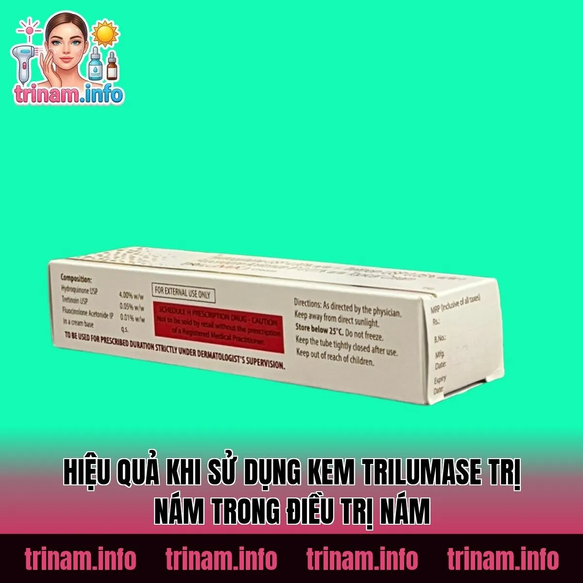 Hiệu quả khi sử dụng kem Trilumase trị nám trong điều trị nám